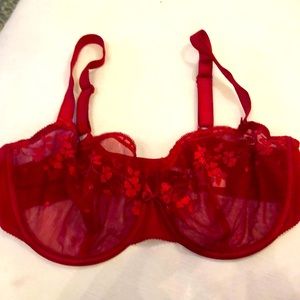 Chantelle Designer Bra 36F Red Bra